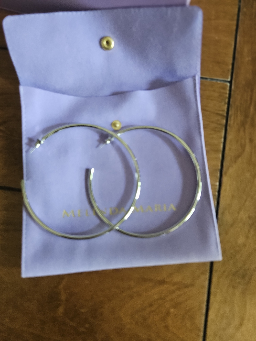 Melinda Maria Large Silver Hoop Earrings - Polished Large Hoops